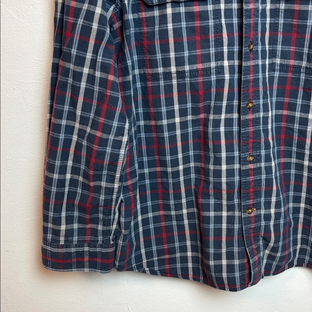 Carharrt Men’s Relaxed Fit Plaid Long Sleeve Work Shirt Blue Red XL Regular - Picture 4 of 7
